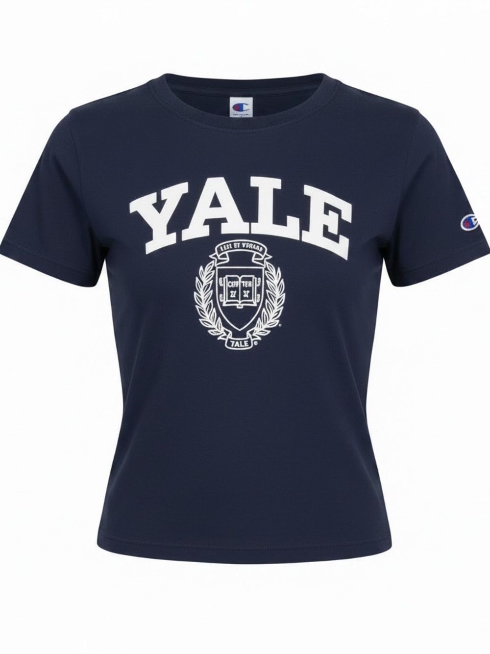 Champion Navy and White Yale Crest Kids T-Shirt